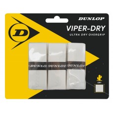 GRIPS - Tennis racket overgrip Dunlop VIPERDRY white 3pcs- blister Tennis racket overgrip Dunlop VIPERDRY white 3pcs- blister
