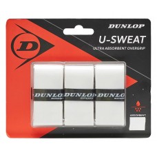 GRIPS - Tennis racket overgrip Dunlop U-SWEAT white 3-pcs-blister Tennis racket overgrip Dunlop U-SWEAT white 3-pcs-blister