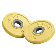 WEIGHTS, BARS - Weights for barbells SVELTUS 1652 D28mm 1kg Yellow Weights for barbells SVELTUS 1652 D28mm 1kg Yellow